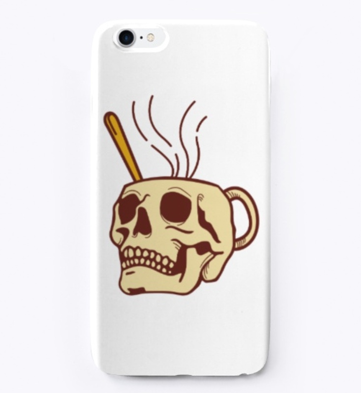 Cup skull hot sticker
