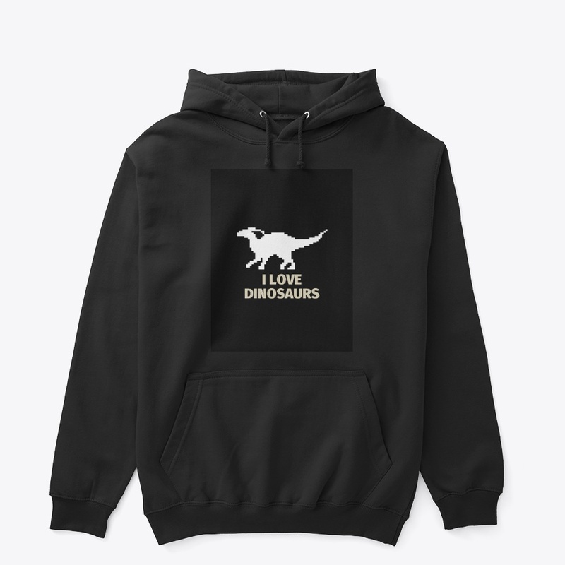 Pixel Art Dinosaur 8 Black