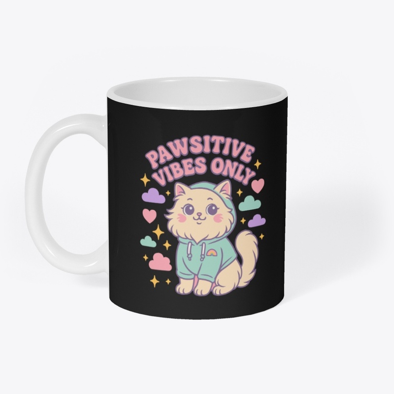 Pawsitive Vibes Only – Purple Cat Tee