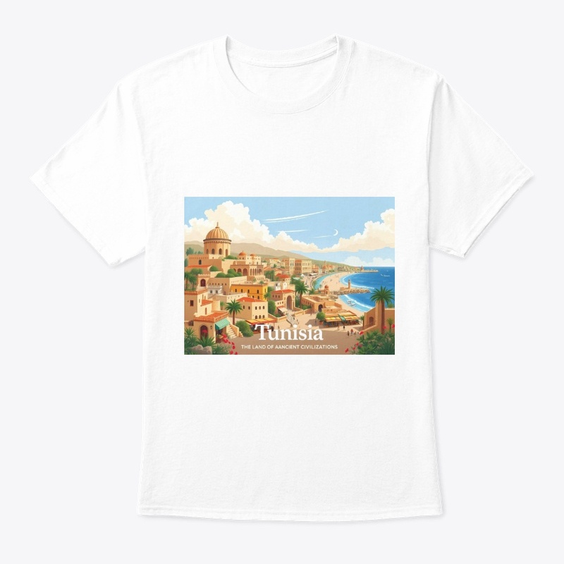 Tunisia Coastal Cityscape Art