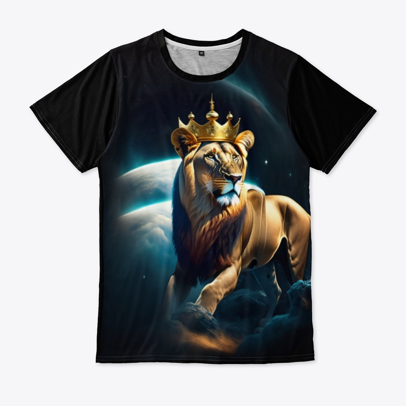 Crowned lion on clouds