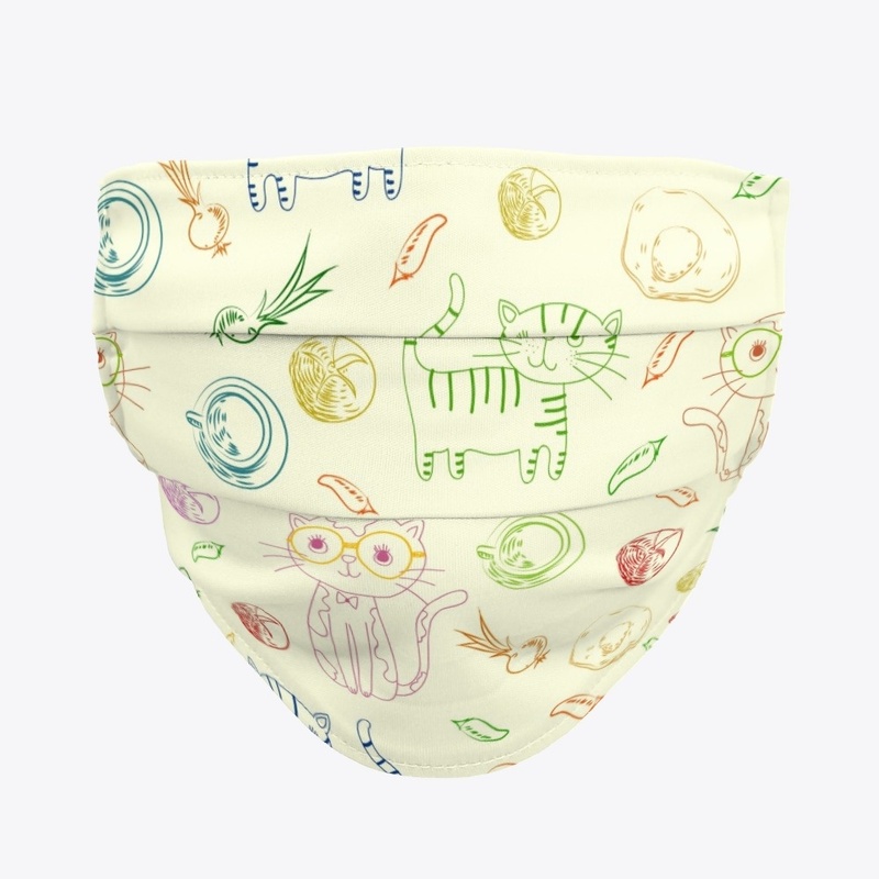 Cats and Vegetables Face Mask