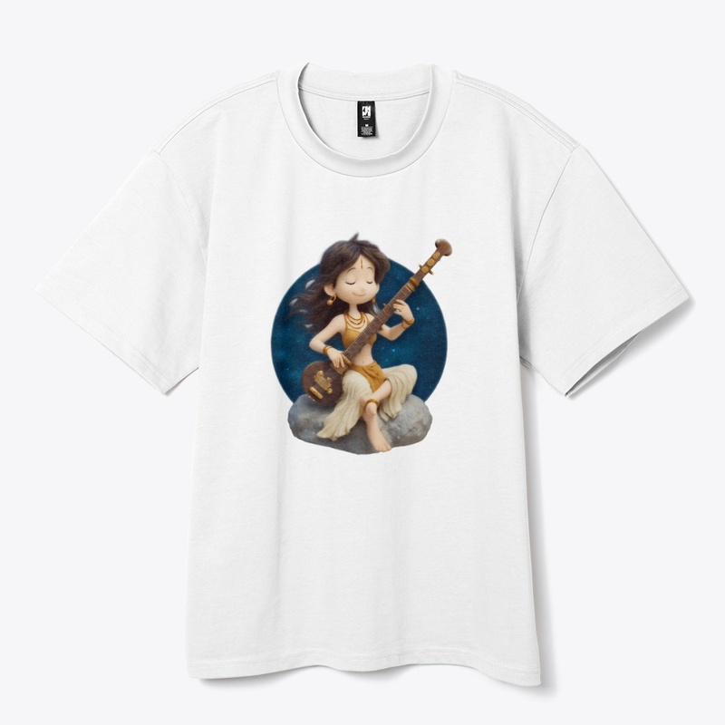 Cute Guan Yin playing sitar