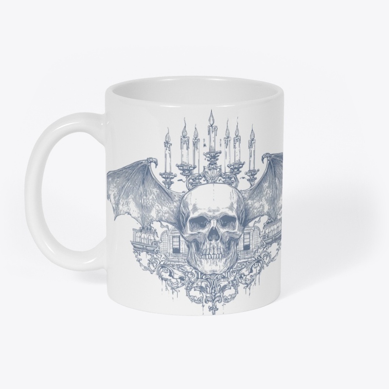 Gothic Winged Skull Candelabra