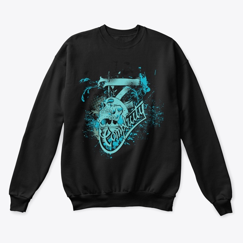 Blue skull with blue blood
