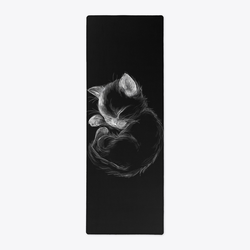 Sleeping Kitten Line Art