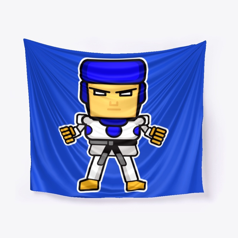 Blue Corner Taekwondo Fighter