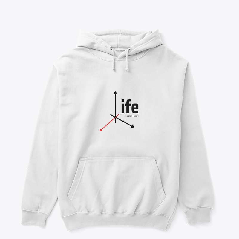 life" anti clock wise design t-shirt.