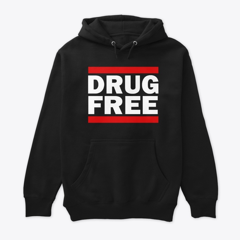 DRUG FREE White Logo Hoodie