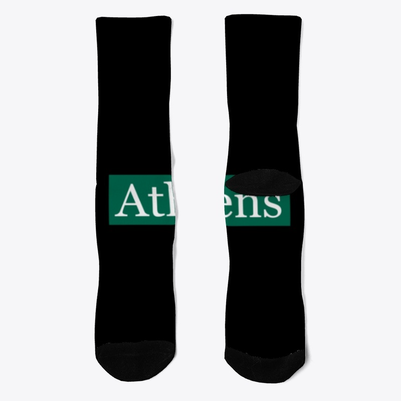 Athens Written in White on Green