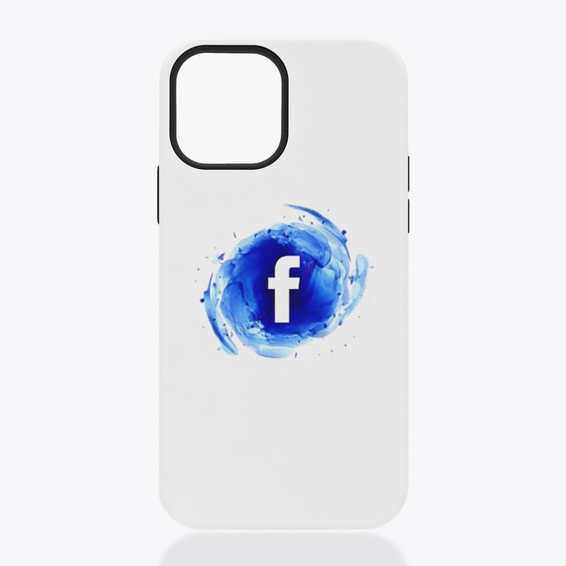 A blue circle facebook logo on it.