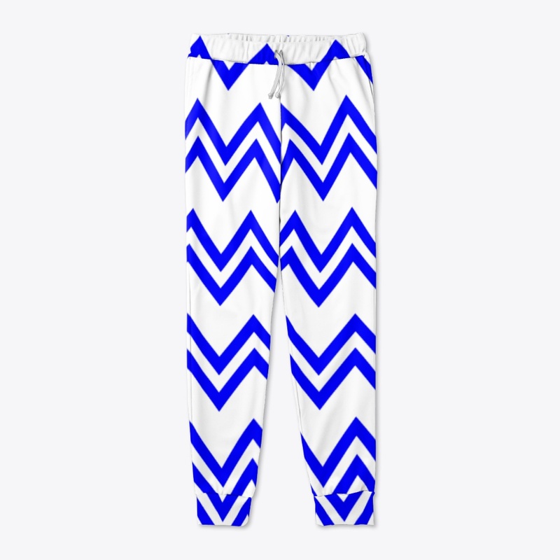 Blue and White Zig Zag Line Design 
