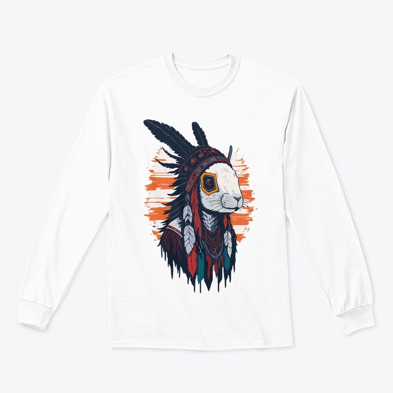 Rabbit with headdress american  tshirt