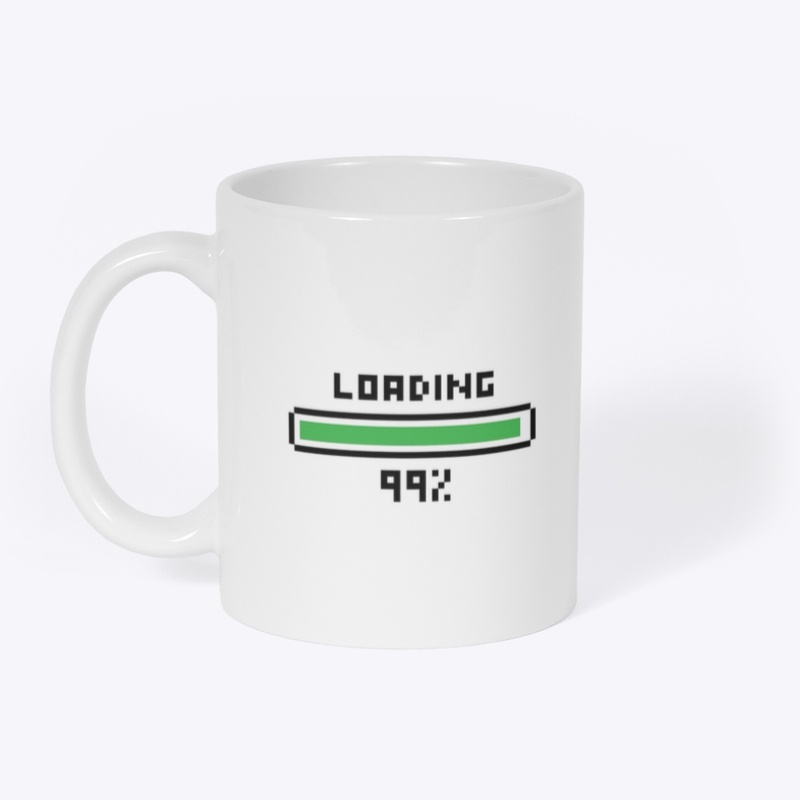 Retro mug - loading 99% - white