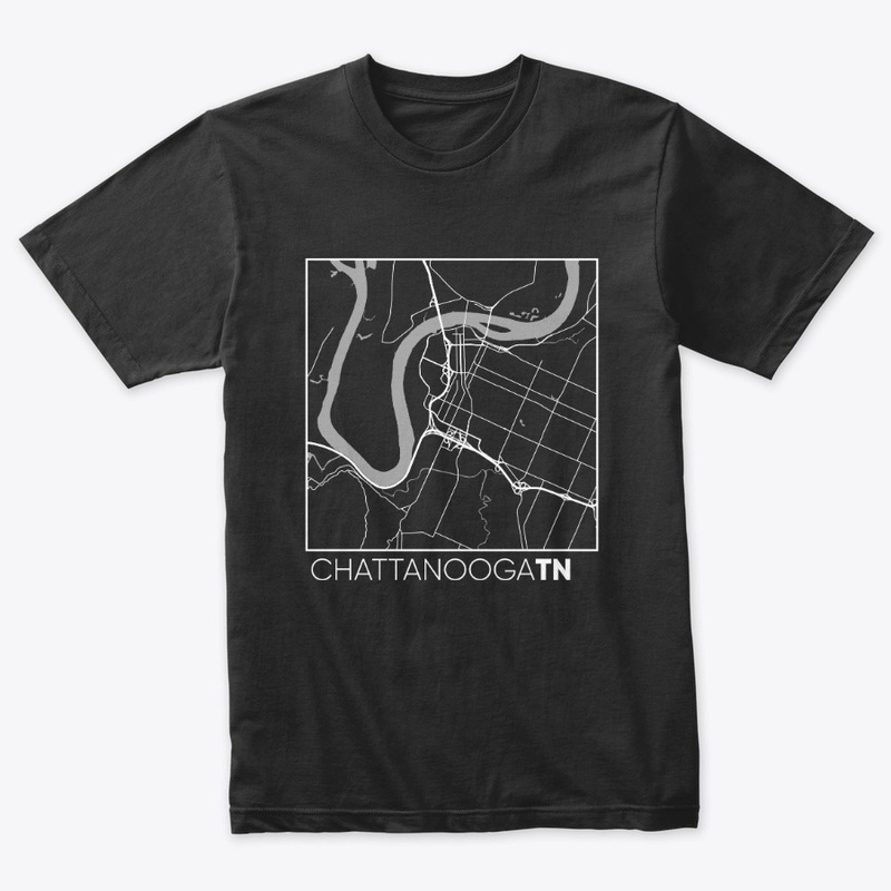 Dark Chattanooga Map T-Shirt