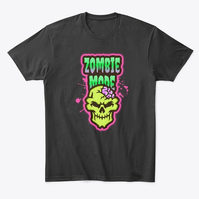ZOMBIE mode ON,skull with zombie brain
