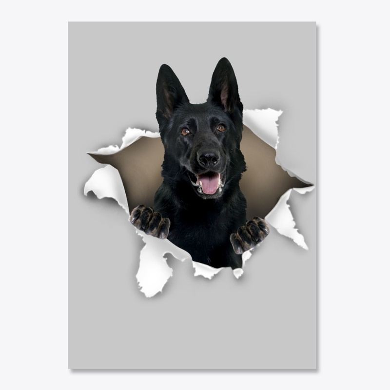 Black German Shepherd Torn Paper