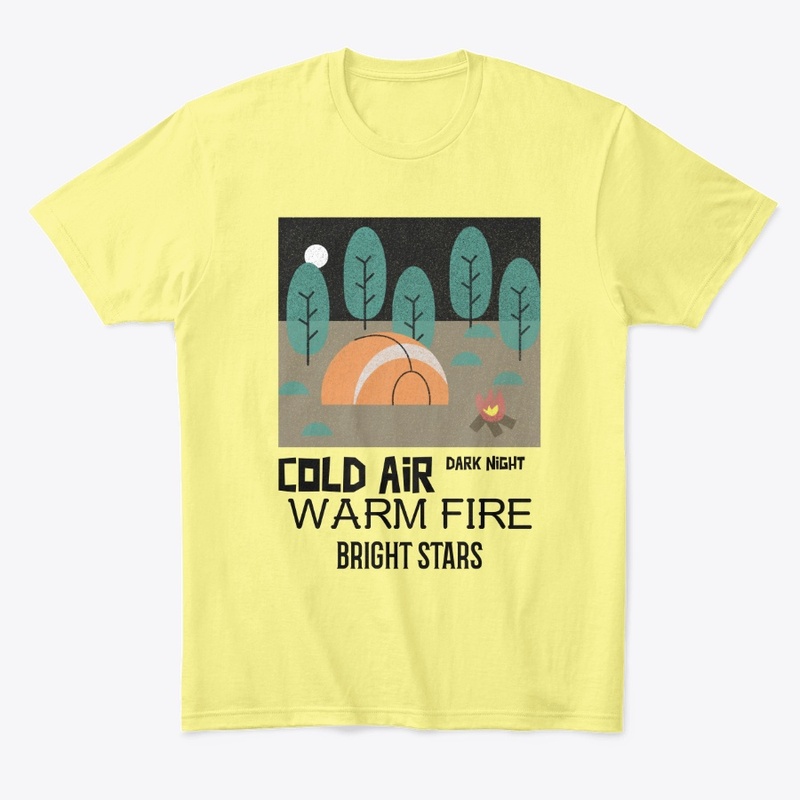Cold Air Warm Fire Hiking Graphic Saying