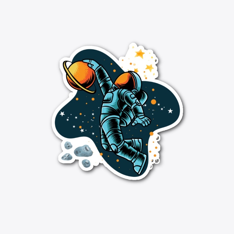  "Blue & Orange Astronaut Galaxy Tee"