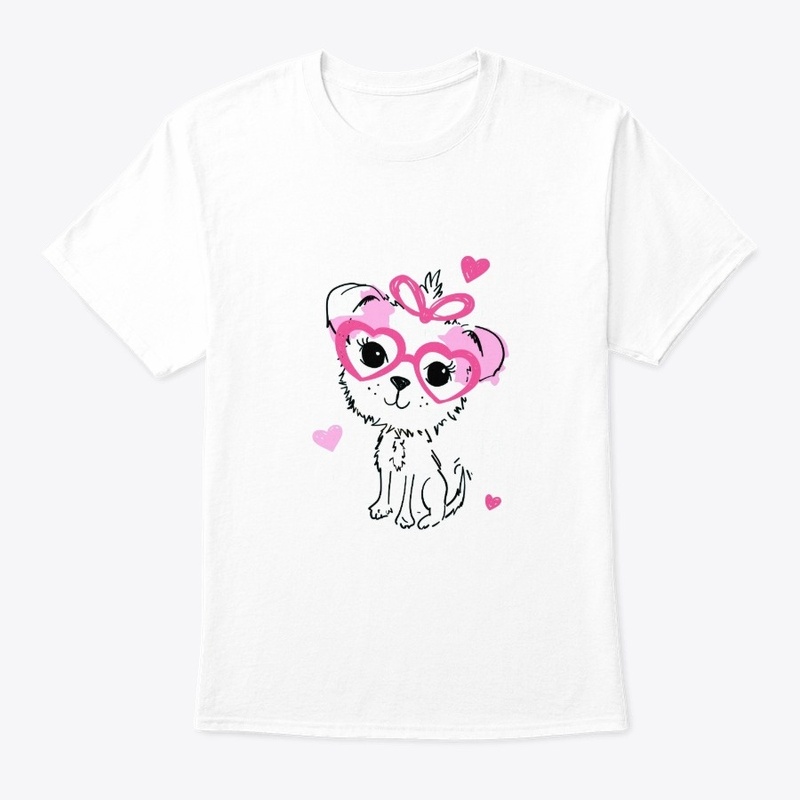 hand drawn cute dog for t shirt 
