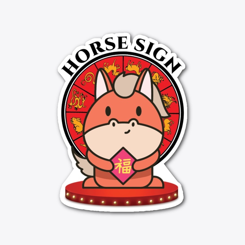 Horse Chinese Zodiac Sign White T-Shirt
