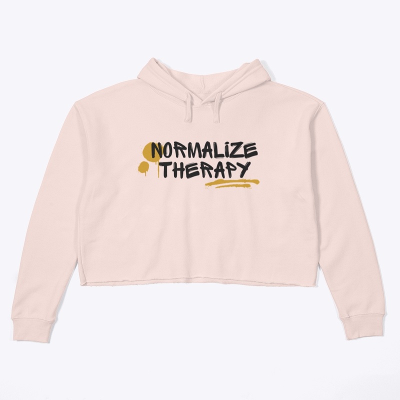 'NORMALIZE THERAPY' Crop Hoodie