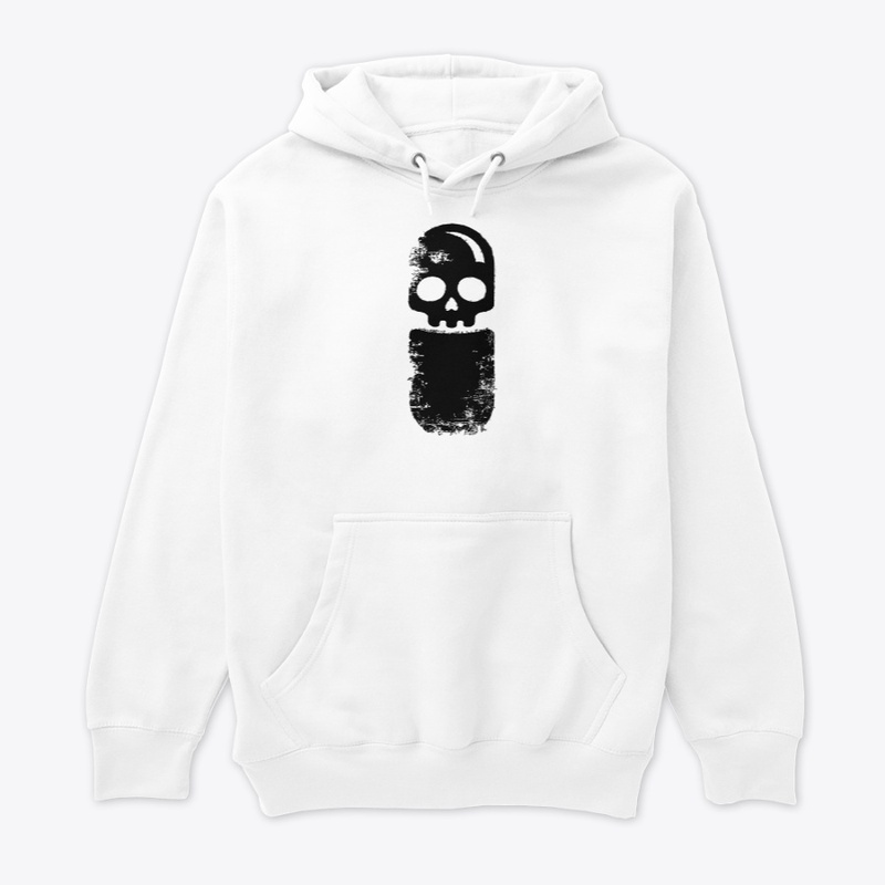 Black on White Pill Skull