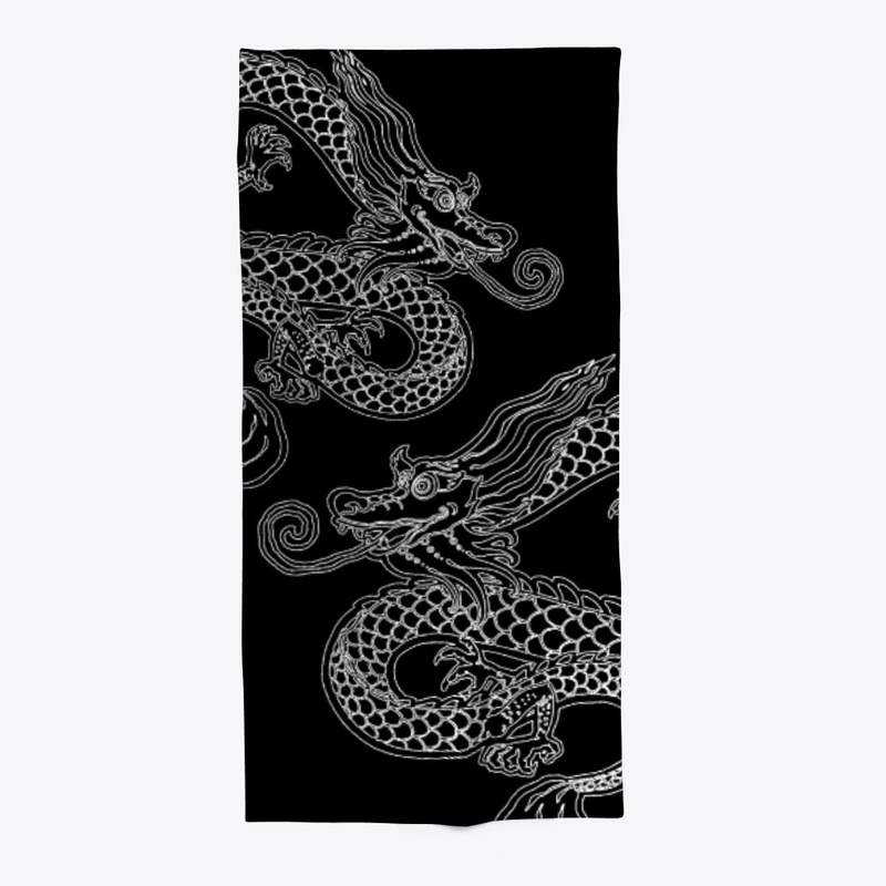 Dragon white outline design