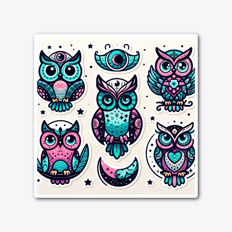 A cute owls stickers