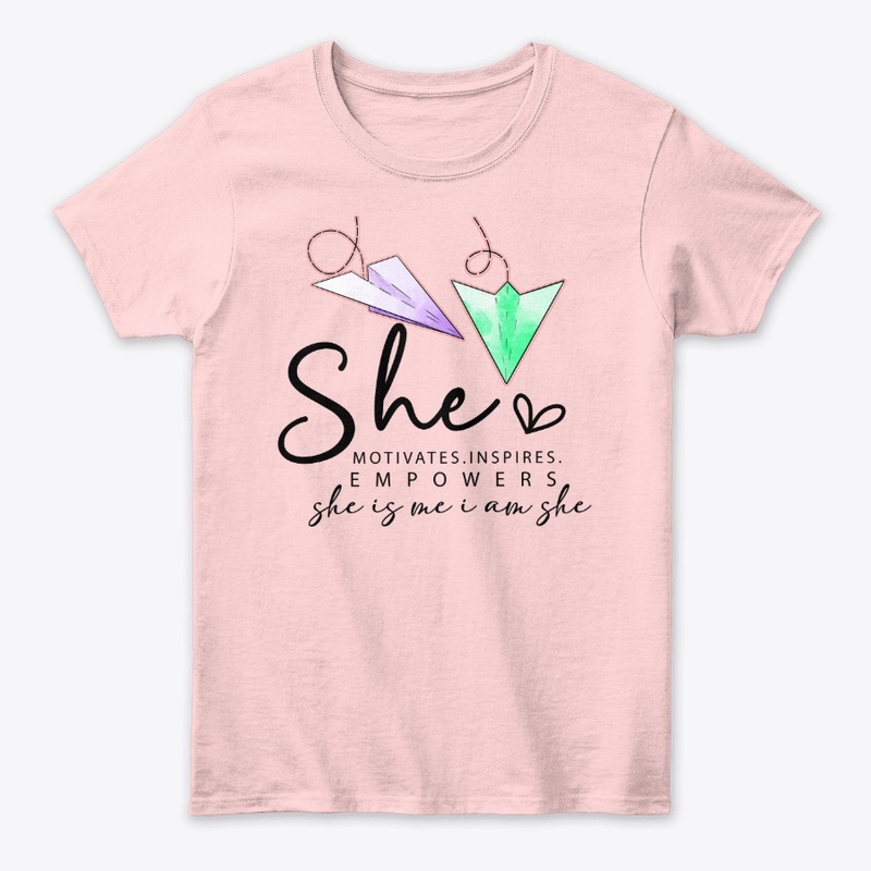  Empowered She Origami Quote Tee