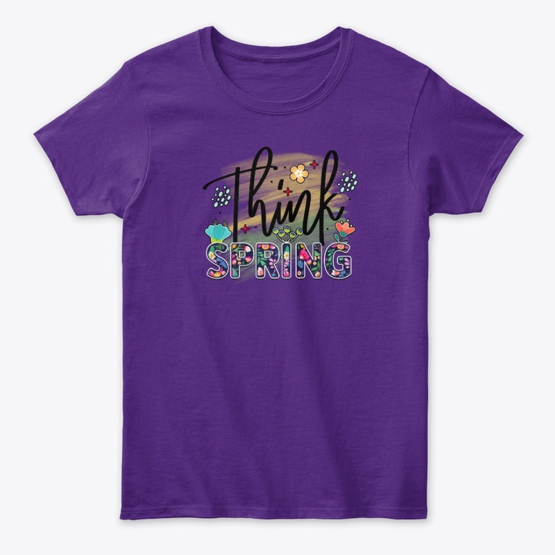 Think Spring Floral Text