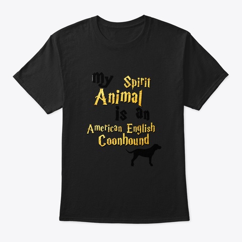 American English Coonhound Ttrog Black T-Shirt Front