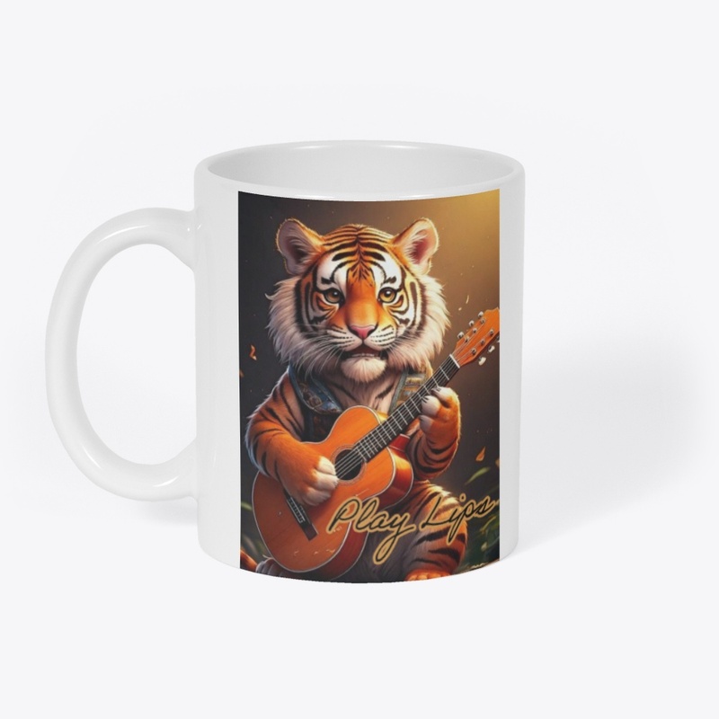 Play Lips, A tiger playing the guitar.
