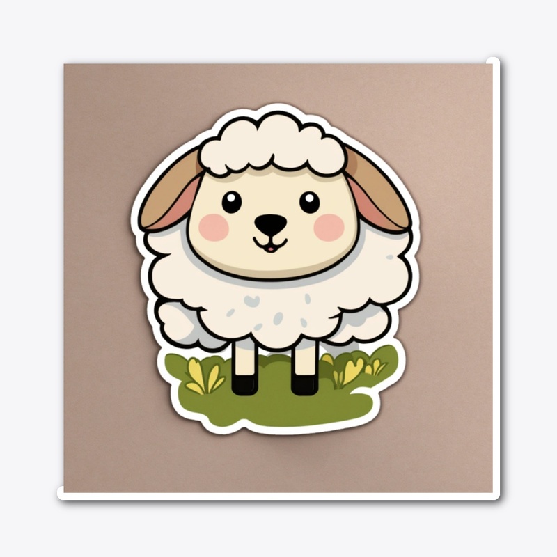 Cute cartoon sheep sticker