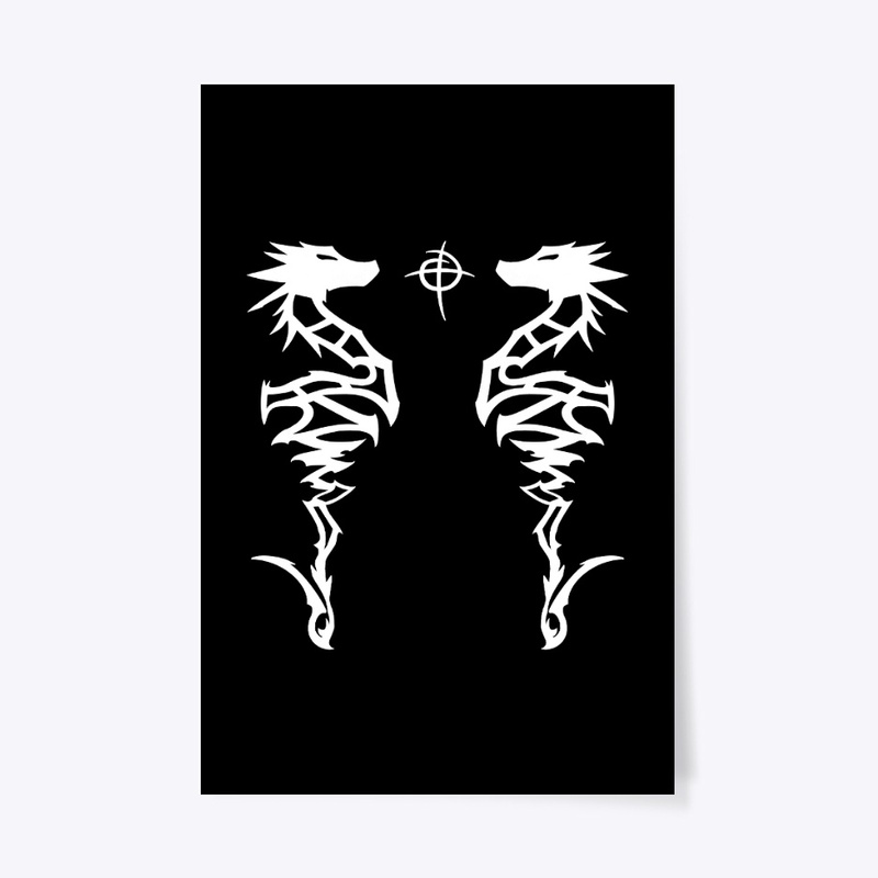 Negative Twin Dragon Prints