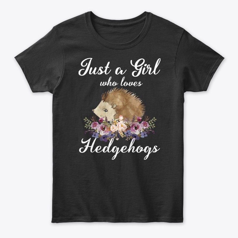 Girl Loves Hedgehogs Watercolor Style
