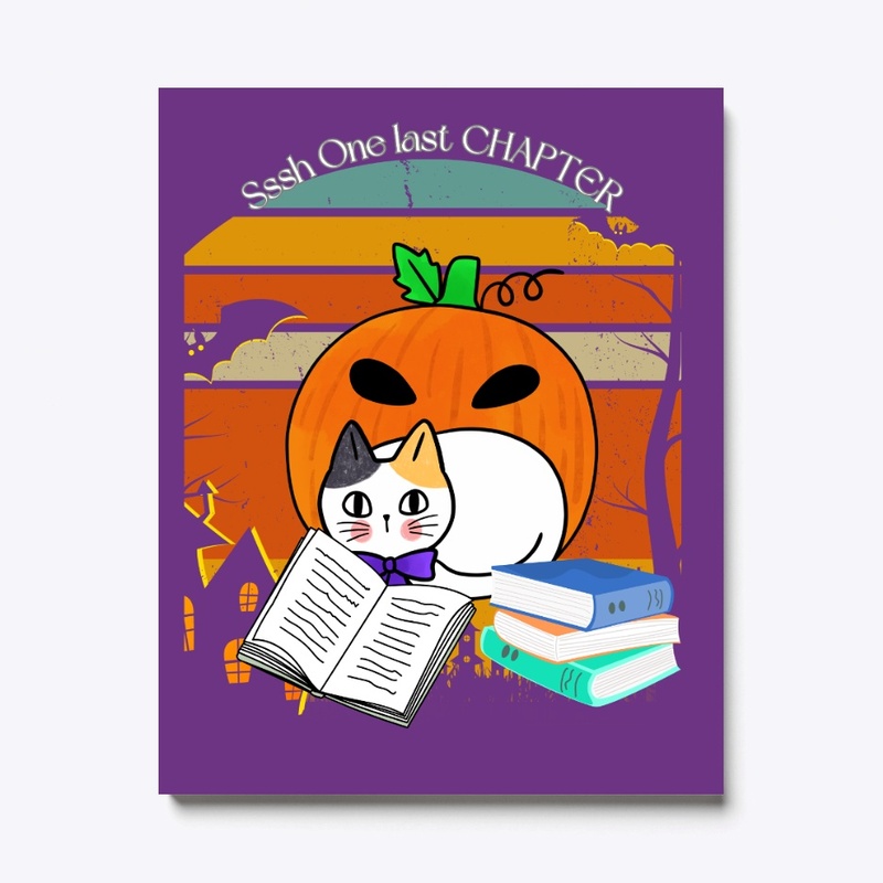 Halloween Cat Reading One last chapter 