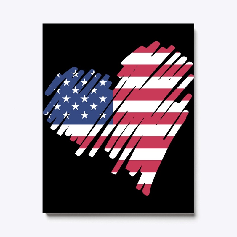 Heart American Flag 4th of July