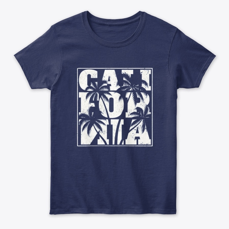 California tee print with palm trees