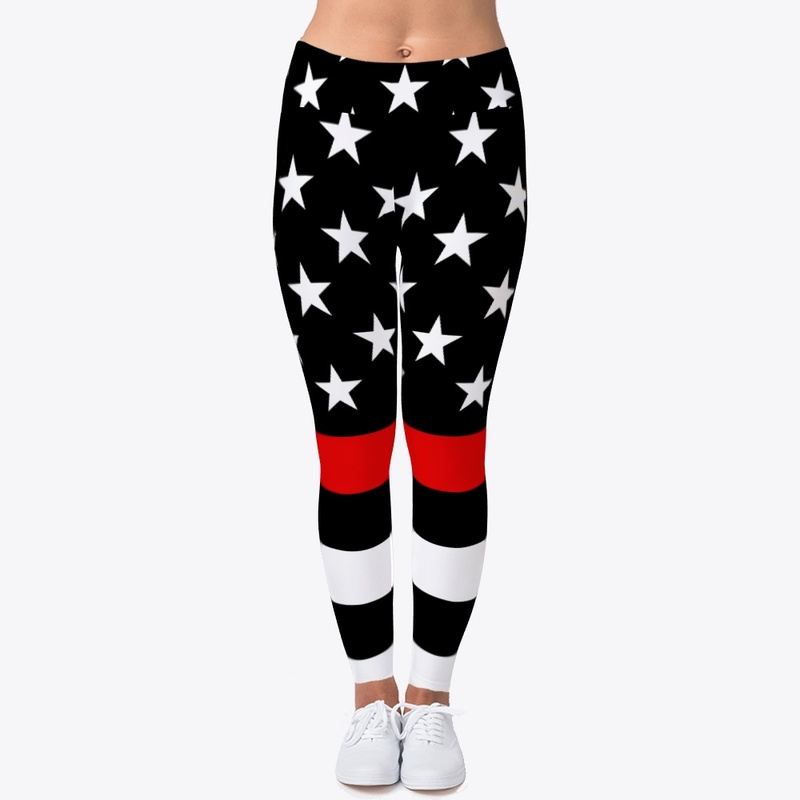 Thin Red Line Firefighters American Flag