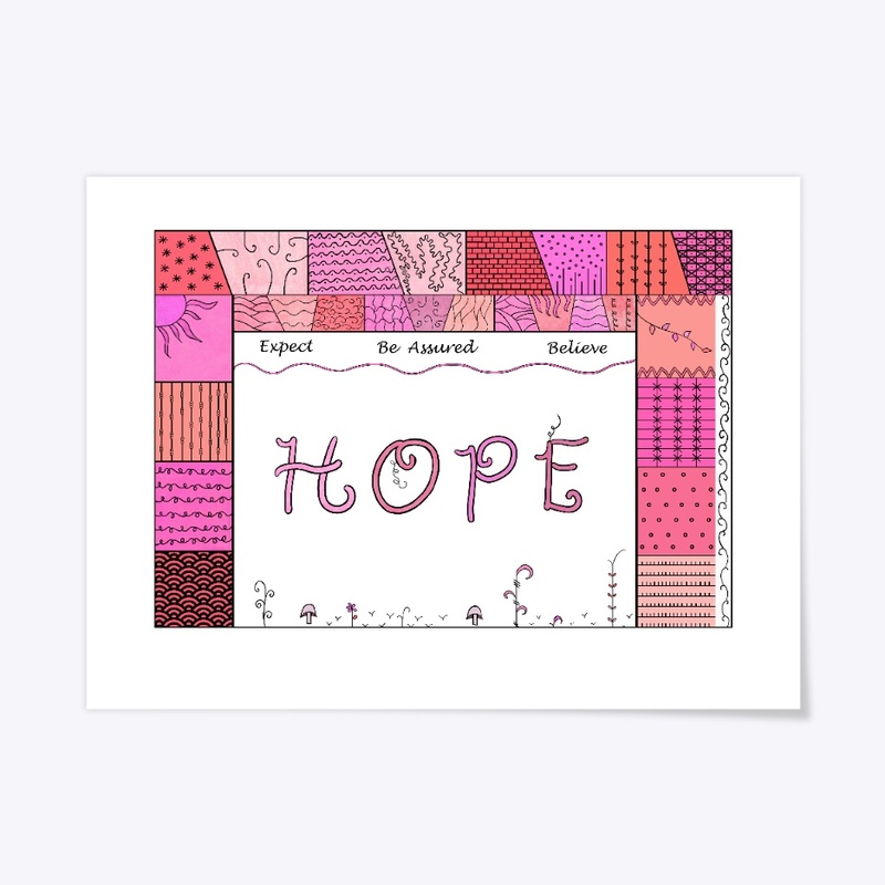 Hope Word Art in Pink