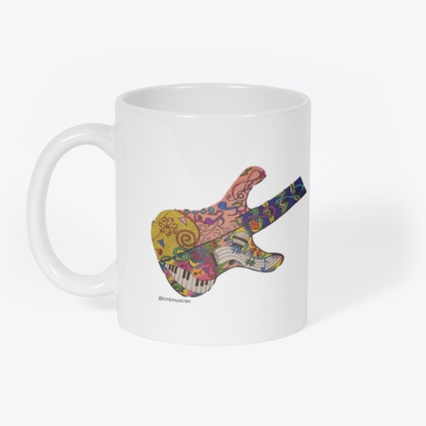 Guitar Art Drinkware White T-Shirt Front