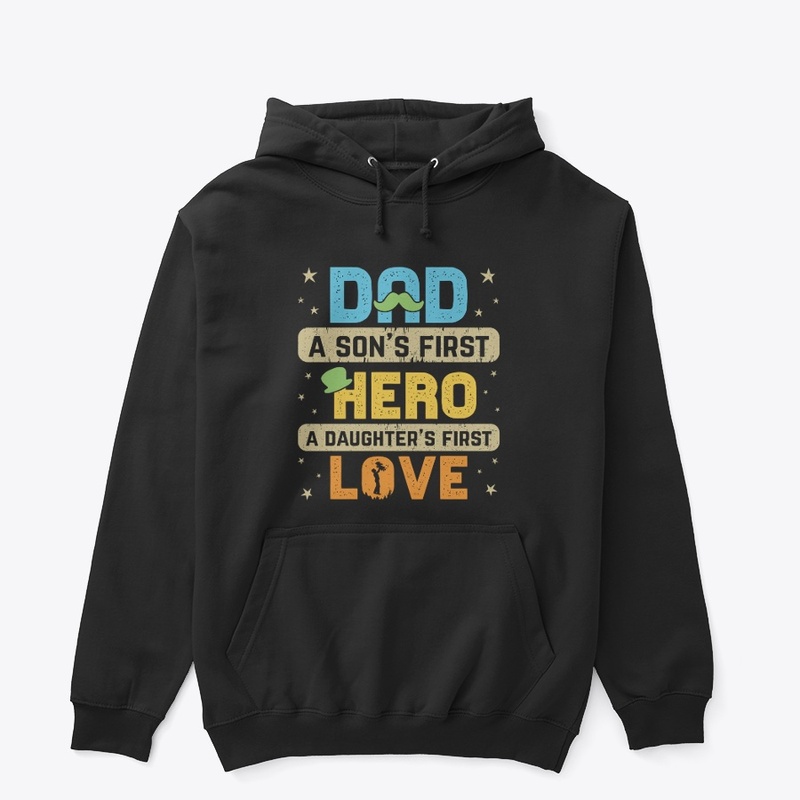Dad - A Son's First Hero Retro T-shirt