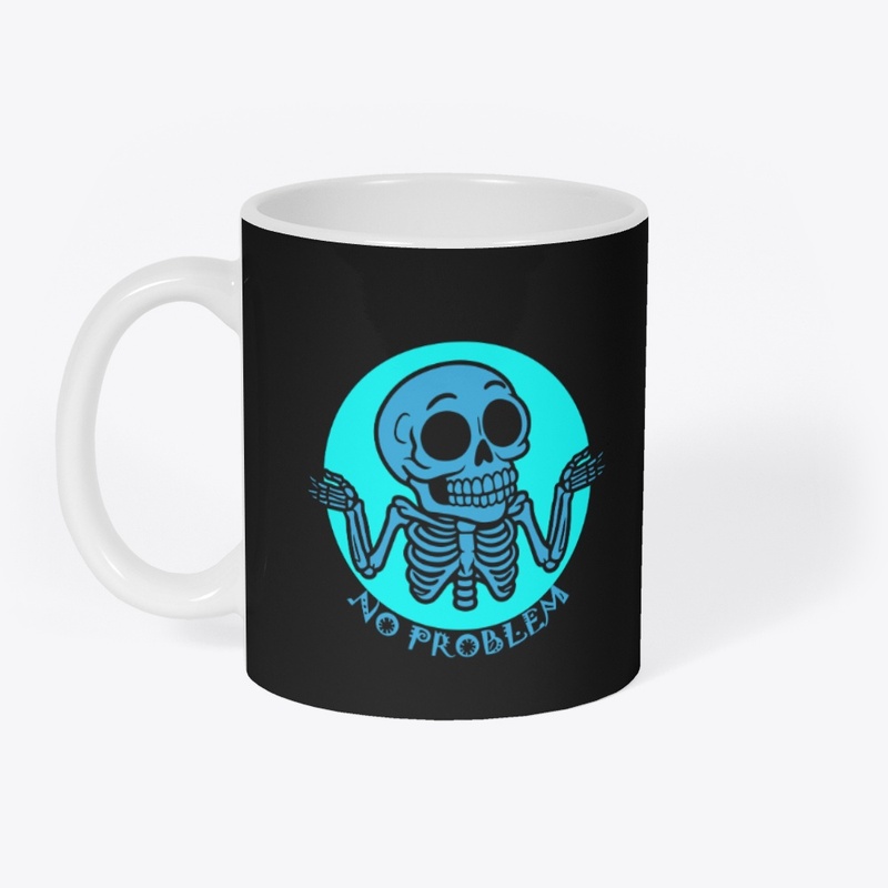 Neon Skeleton Circle No Problem