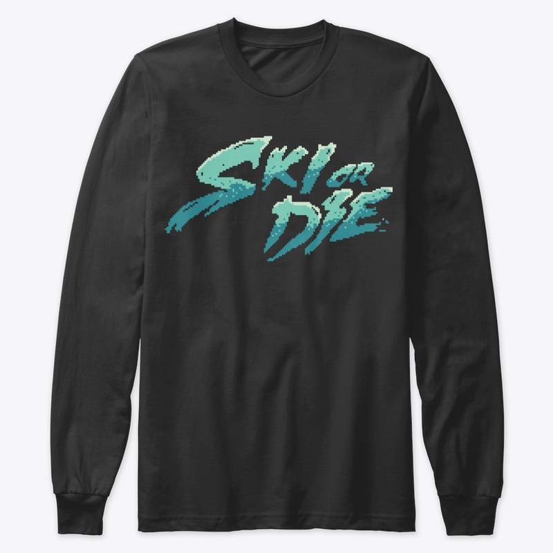 Ice Sunset Ski or die Pixel art Logo