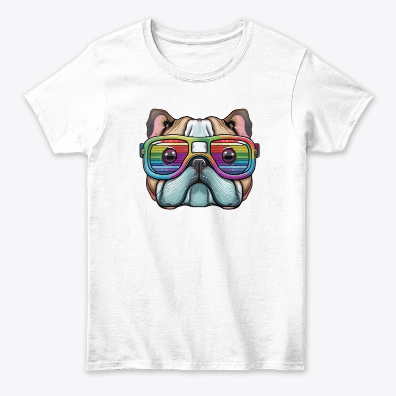 Cute Grumpy Kawaii Bulldog Vaporwave