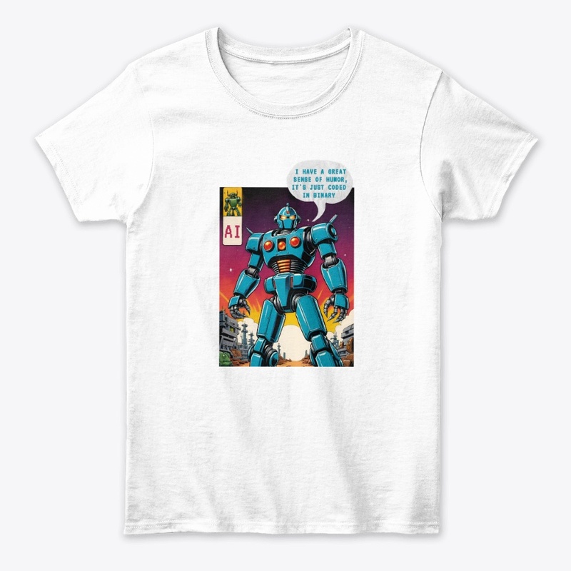 A Funny Giant Robot Comic Book Style 
