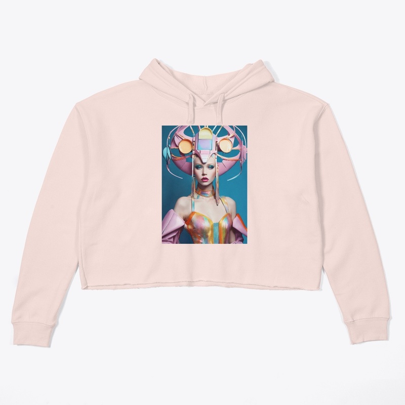 Printed crop hoodie 