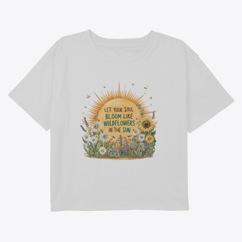 Hand Drawn Sun and Wildflowers Design