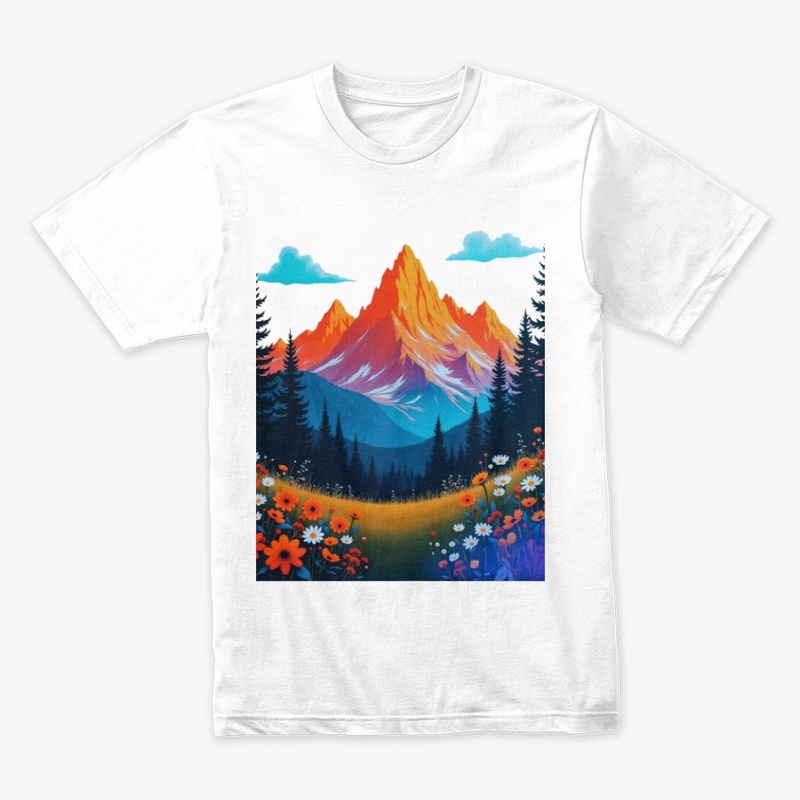 Orange mountain design 